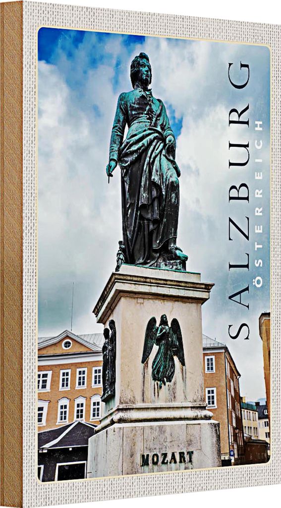 Holzschild Reise 20x30cm Salzburg Mittelalter Skulptur Altstadt