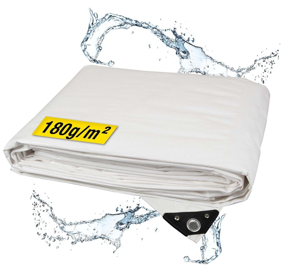 horizont Universal Abdeckplane | 8x10 m | 180 g/m² – wasserdicht, UV-stabilisiert, mit Ösen, für Außenbereich