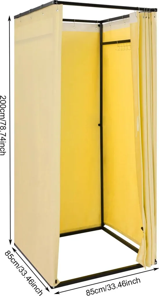Rideau Tamisant Jaune 41-85% en Chanvre et Fer avec Fixation Plafond
