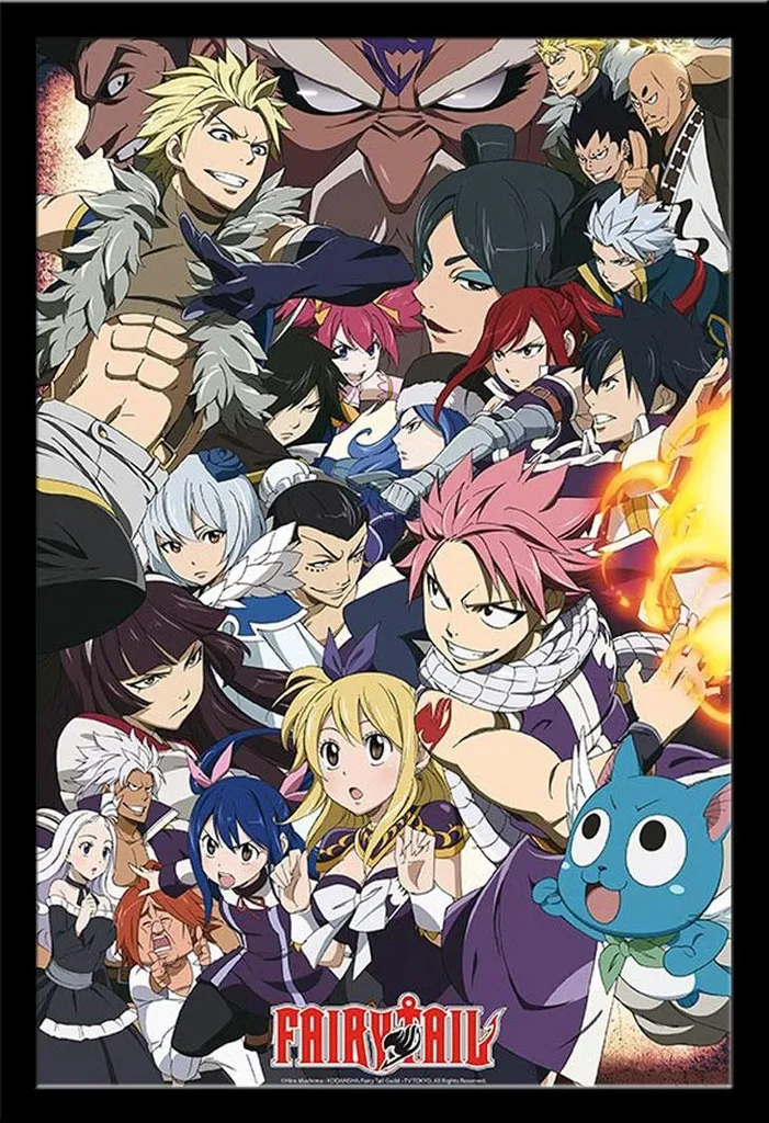 Décoration Murale Fairy Tail Encadrée pour Chambre Ado et Salon Otaku