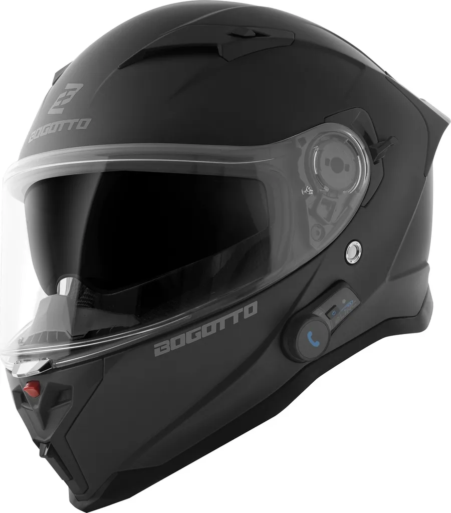 Casque Bluetooth Bogotto H153 Noir Mat - Visière Intégrée Taille S