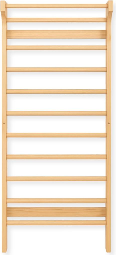 Buxibo Kletterwand aus Holz – Wand-Klettergerüst für Innen – Spiel-Turngerät für Kinder – 220x78x8 cm – Natur