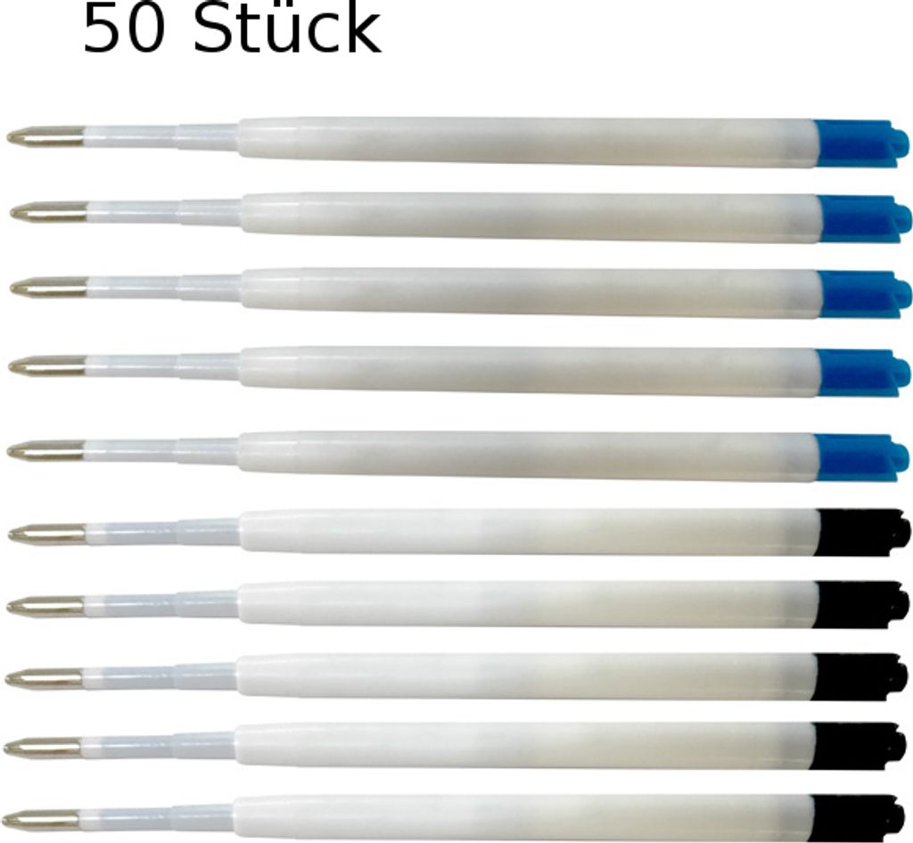 50 Kugelschreiberminen / Großraumminen / Schreibfarbe: je Produktbild 