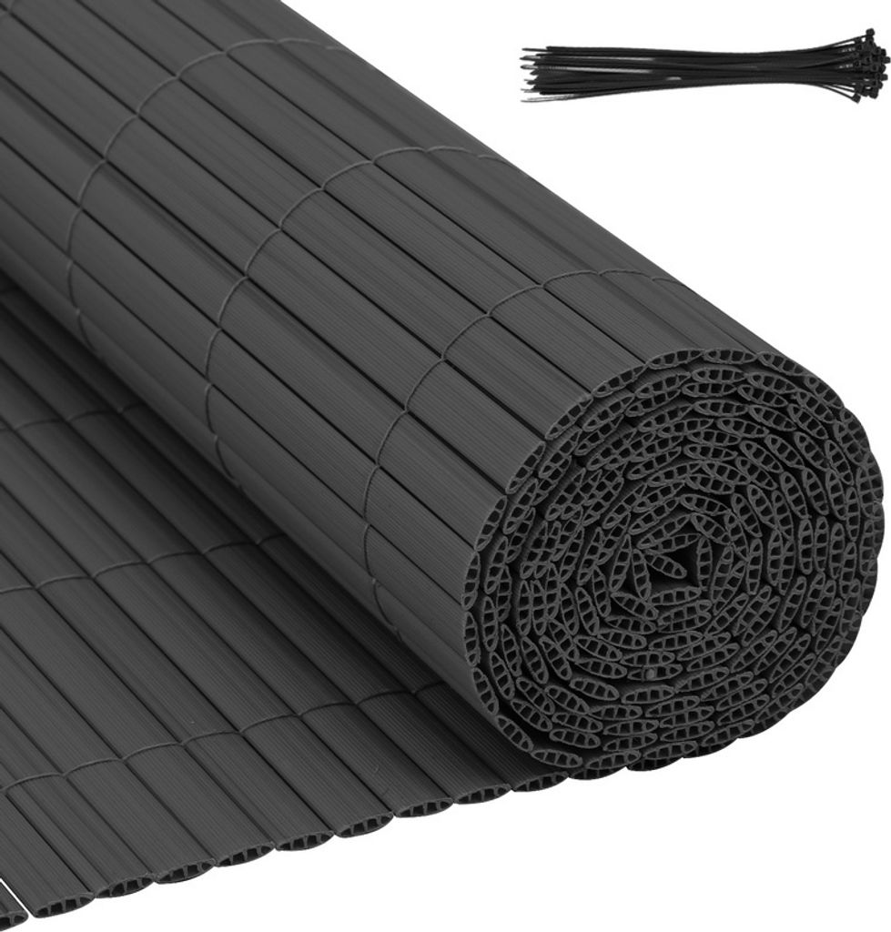 Jayseuw PVC Sichtschutzmatte Sichtschutzzaun Balkon Windschutz Sichtschutz für Zaun Grau 140x1000cm