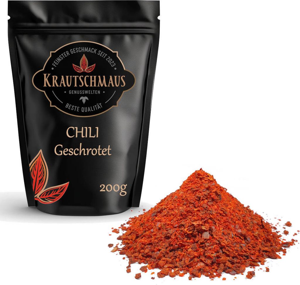 200g Chili geschrotet von Krautschmaus, schonend getrocknet, voller Geschmack