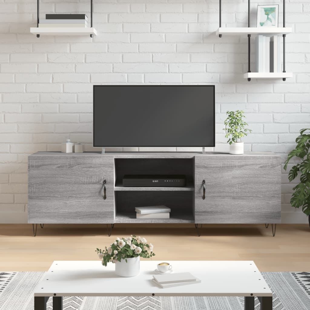 The Living Store TV-Schrank Grau Sonoma 150x30x50 cm Holzwerkstoff