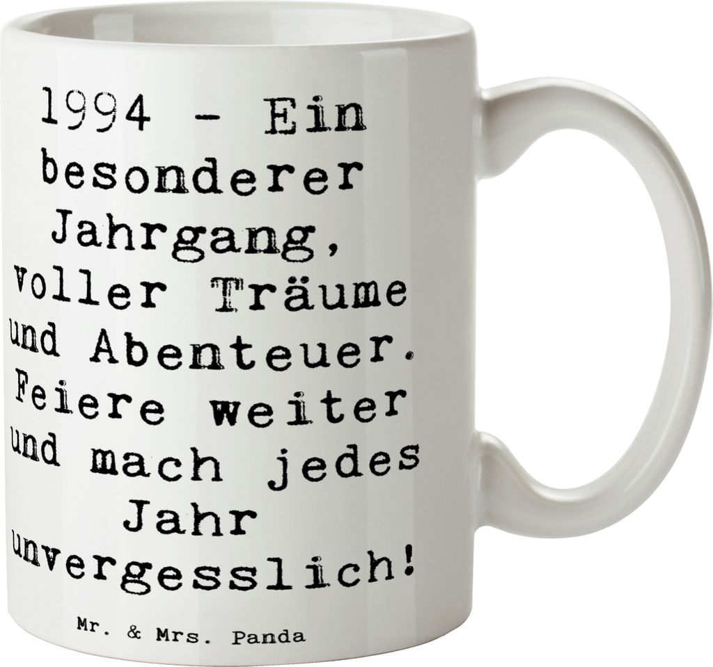 Mr. & Mrs. Panda Teetasse Spruch 1994 Geburtstag - Weiß - Geschenk, schöne tasse, Erinnerungen, Happy Birthday, Glückwunsch, unvergesslich, Gebu...