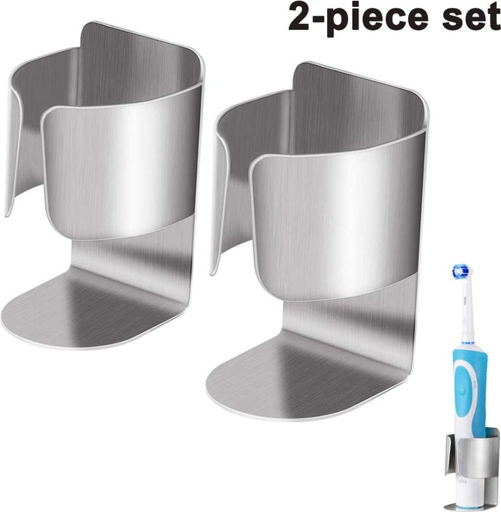 Stück Zahnbürstenhalter für elektrische Zahnbürste, Edelstahl, selbstklebend, Wandmontage, Badezimmer, Zahnbürstenhalter, Wandmontage, langleb...