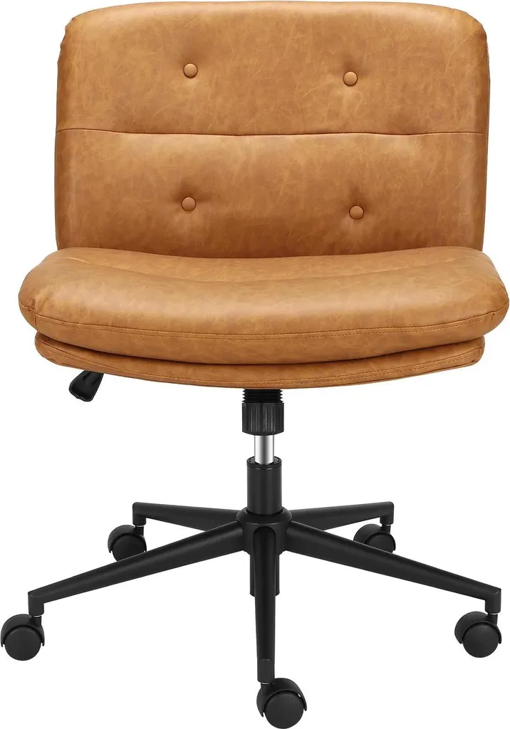 Chaise de bureau marron ergonomique avec roulettes silencieuses - Modèle B50