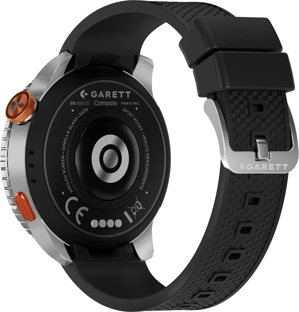 Garett Compass Montre connectée GPS argentée écran HD et boussole active - 5