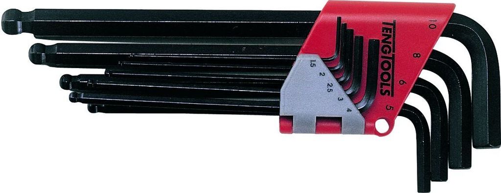 Teng Tools Satz mit 9 Kugelkopf-Sechskantschlüsseln 1,5-10,0
