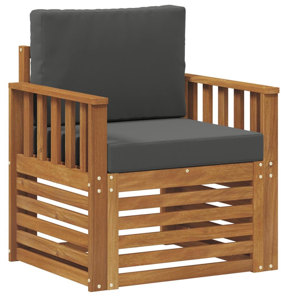 vidaXL Outdoor-Sofagarnitur Massives Akazienholz und Polyester Natur