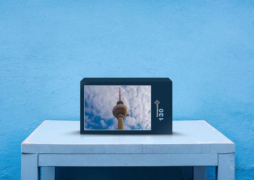 hansepuzzle 68961 - Fernsehturm Puzzle, 130 Teile, Industrie, 28,7 x 20,0cm mit hochwertiger Aufbewahrung, Kartonbox und wiederverschließbarem Beutel