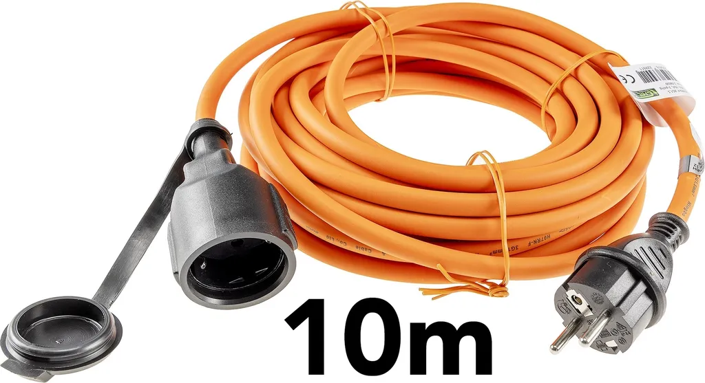 Rallonge chantier 10m haute visibilité orange IP44 H07RN-F anti-coupure