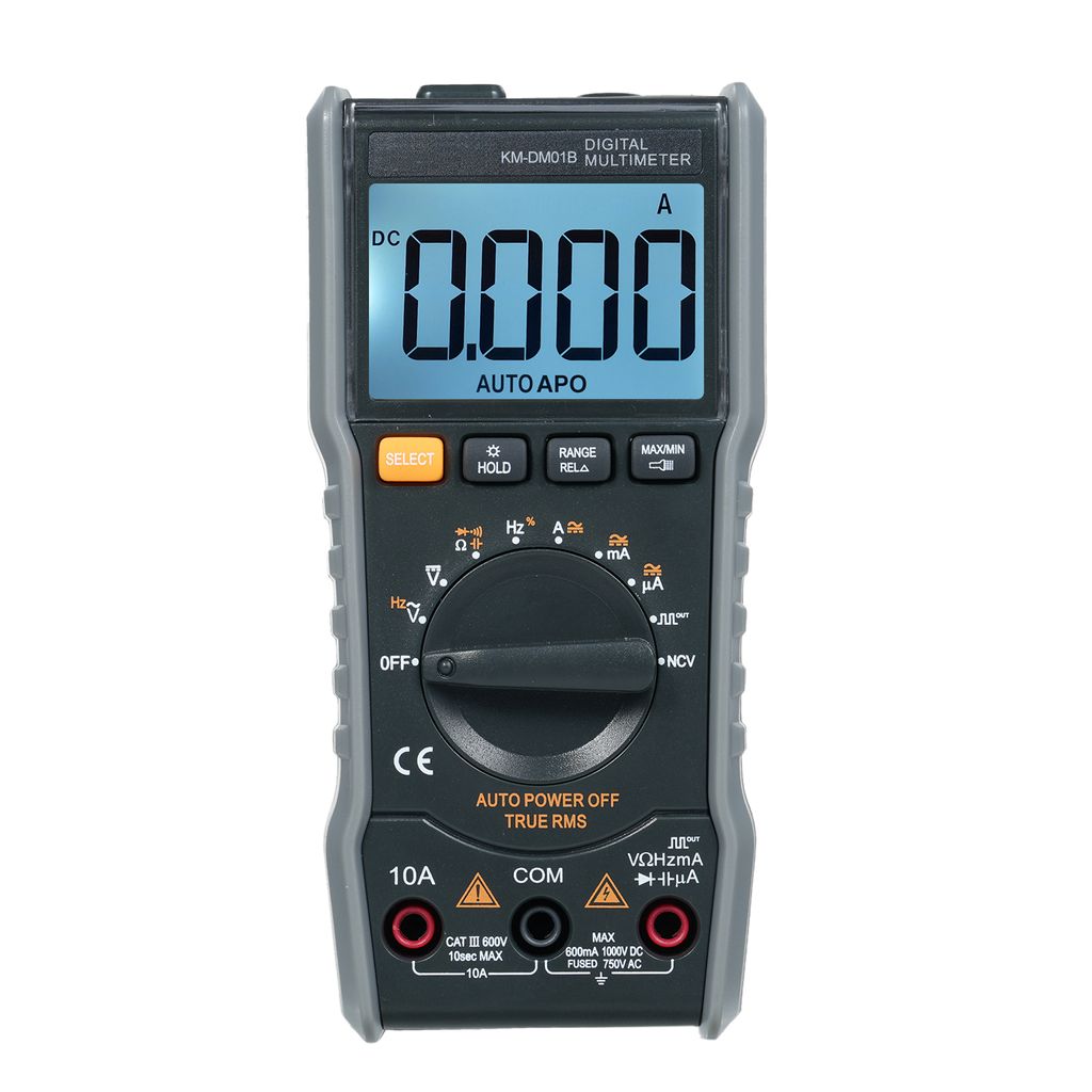 KM-DM01B Digitalmultimeter, automatische Bereichswahl, 6000 Zaehlwerte, NCV, Universalmessgeraet, Voltmeter, Taschenlampe, AC/DC-Spannung und Strom