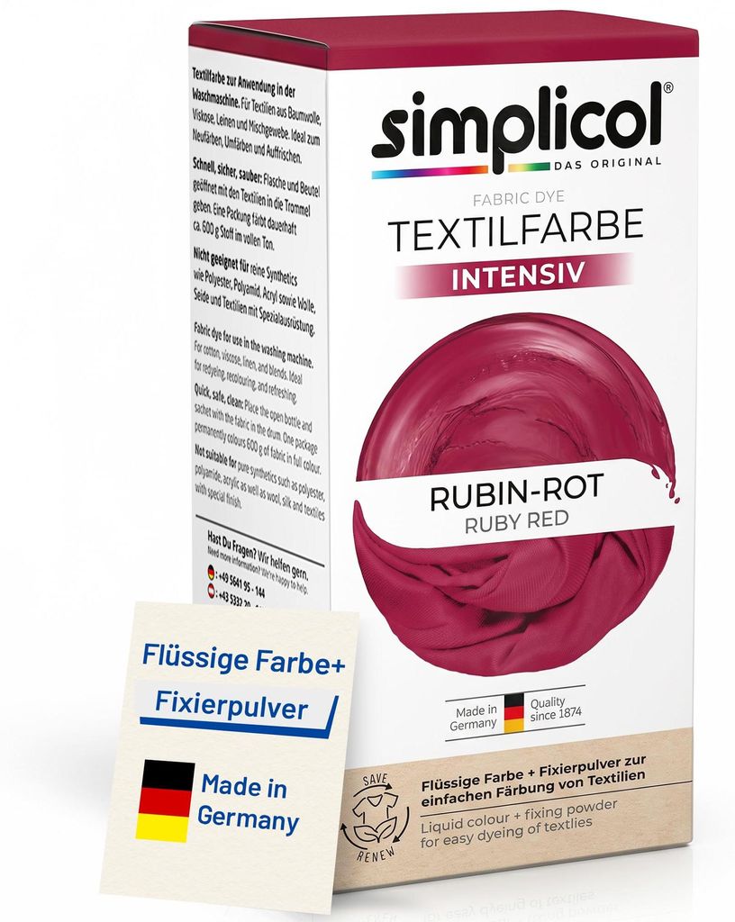 Simplicol, Colorante per tessuti rosso pesce, 150g Immagine del prodotto 
