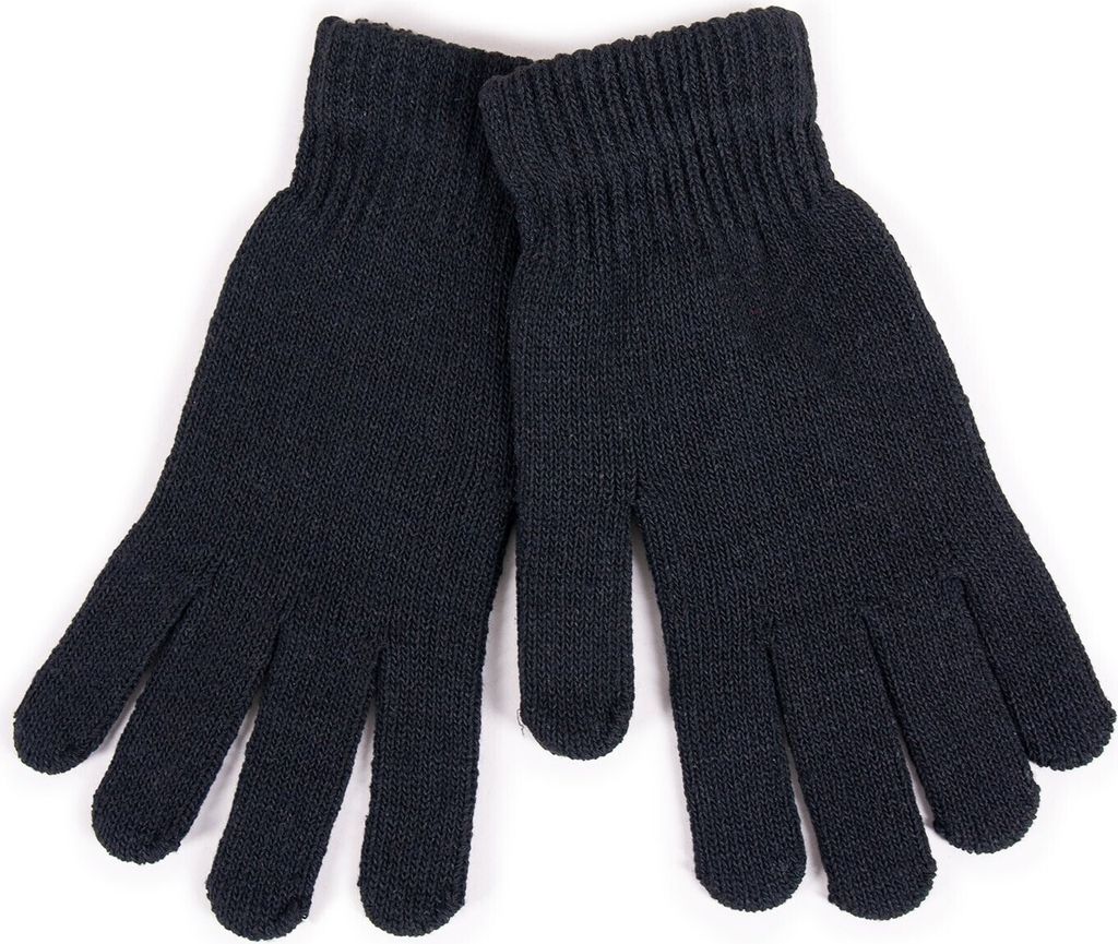 Klassische Herren-Strickhandschuhe schwarz 25 YOCLUB