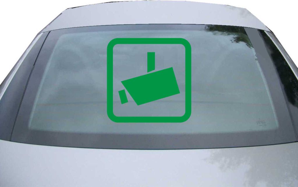 Indigos UG - Aufkleber Heckscheibe & Motorklappe DE2325 - grün - 600x600 mm - Videoüberwacht - Auto Scheiben Fenster Heckklappe Tuning Racing JDM...