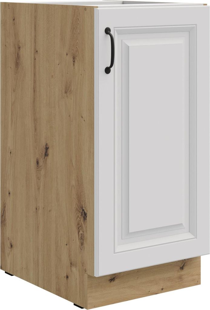 Unterschrank 40 cm Stilo Weiß + Eiche Artisan Küchenzeile Küchenblock Küche