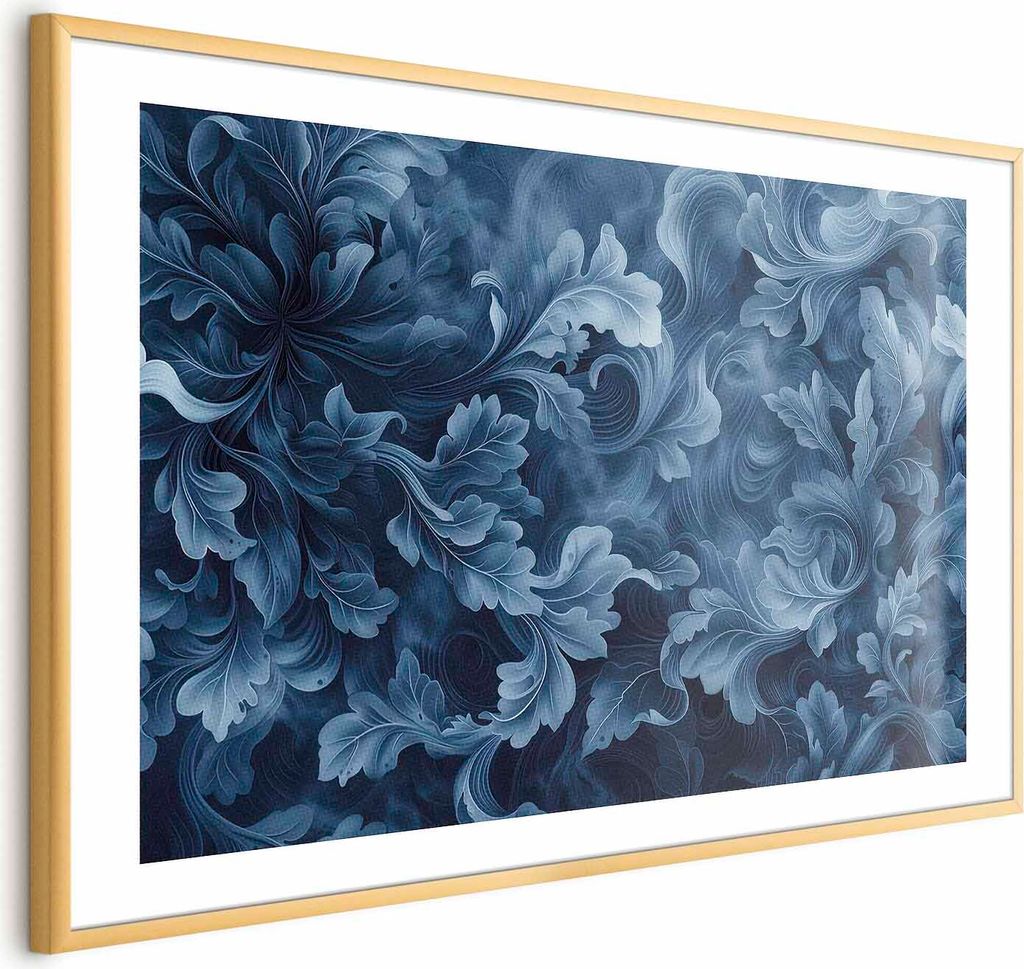 Posterpapier Poster - Dense, Dark Blue Abstract Ornaments 60x40 cm Muster f-H-10010-ao-a