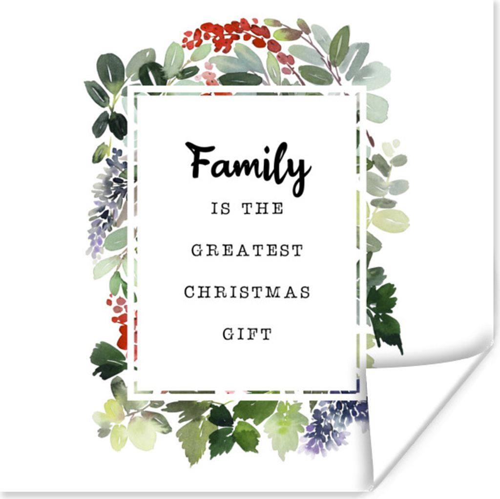 MuchoWow Poster Weihnachten - Zitat - Familie 30x30 cm - Wandposter - Printing