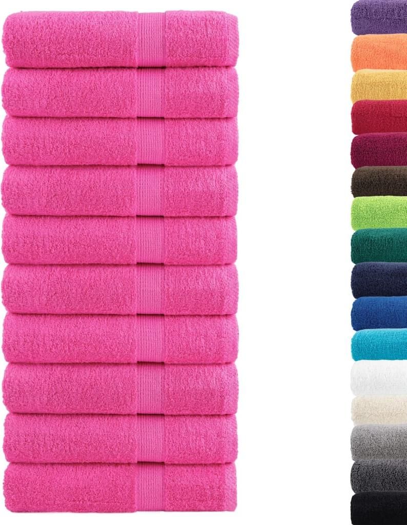vidaXL Premium Badetücher SOLUND 10 Stk. Rosa 100x150 cm 600 g/m²