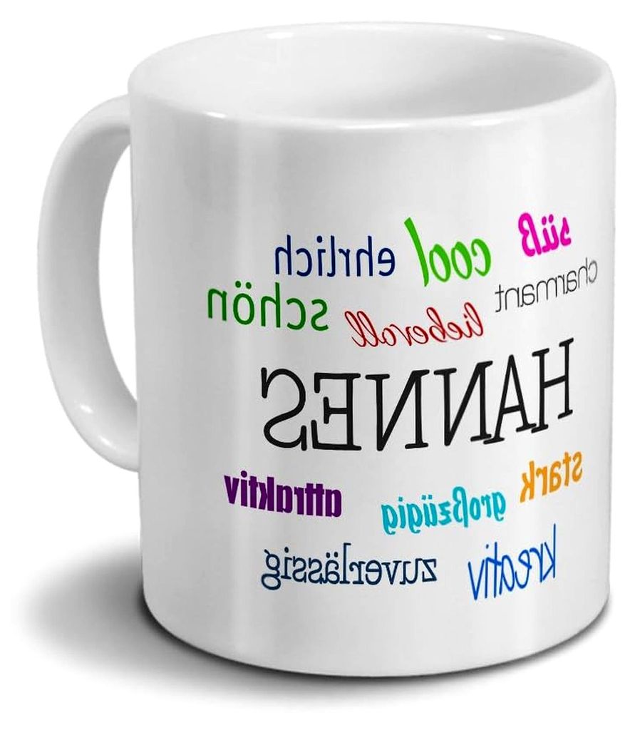 Tasse mit Namen Hannes - Motiv Positive Eigenschaften - Namenstasse, Kaffeebecher, Mug, Becher, Kaffeetasse - Farbe Weiß