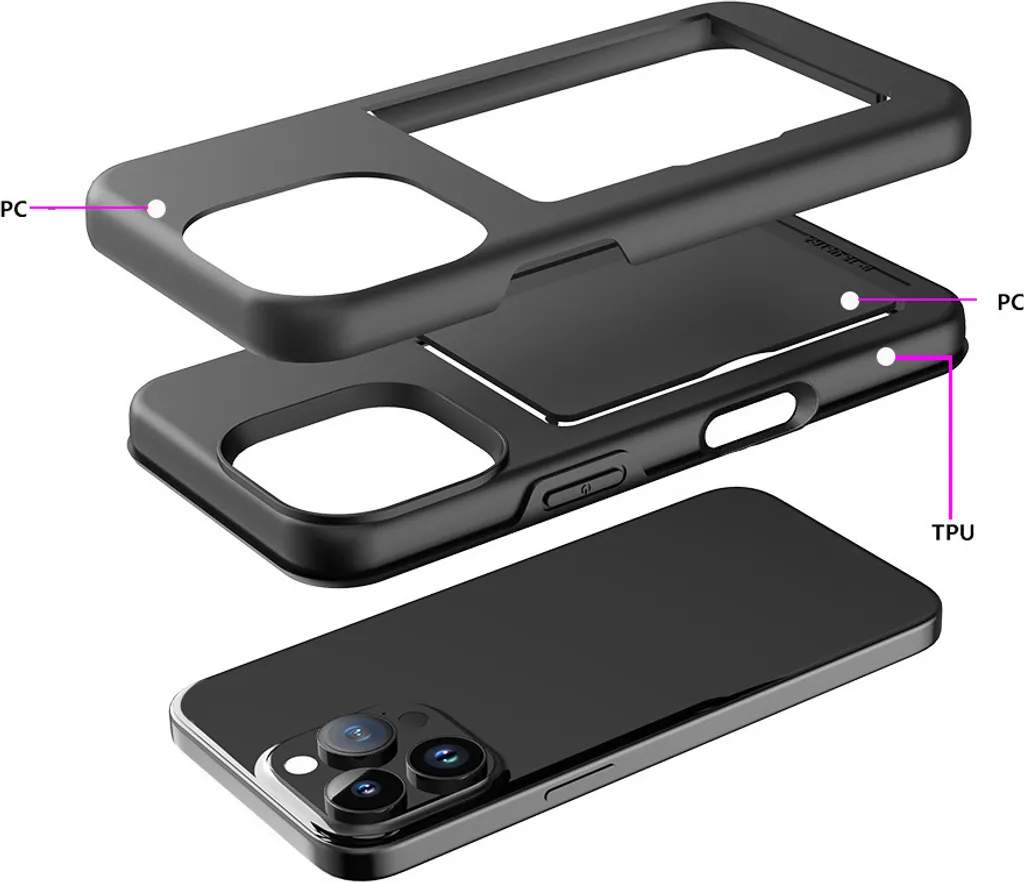Cover iPhone 16 Pro Max con Porta Carte - TPU Morbido e Resistente - 3
