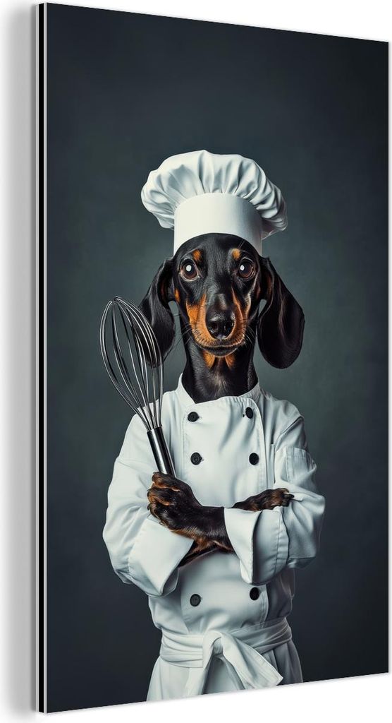 MuchoWow Wanddekoration Metall Metallbild Wandkunst 40x60 cm Hund - Garde - Koch MuchoWow Aluminium Gemälde - Wanddekoration aus Aluminium