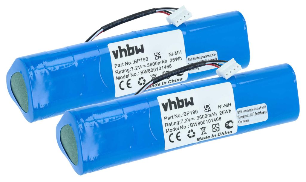 vhbw 2x Akku kompatibel mit Fluke Scopemeter 192, 196, 192B, 199, 196B, 215, 215C, 196C, 199B, 199C Oszilloskop, Messgerät (3600 mAh, 7,2 V, NiMH)