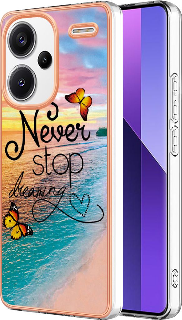 Hülle für Xiaomi Redmi Note 13 Pro+ 5G Muster TPU Silikon Stoßdämpfer Bumper Schutzhülle Gold