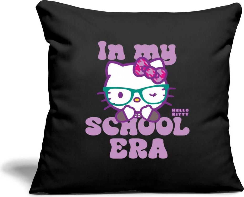 Spreadshirt Hello Kitty Schulkind In My School Era Kissenbezug 45x45 cm, One size, Schwarz