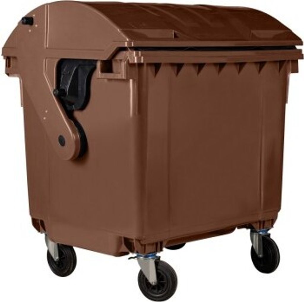 Hardwex Müllcontainer 1100 l Braun mit Runddeckel
