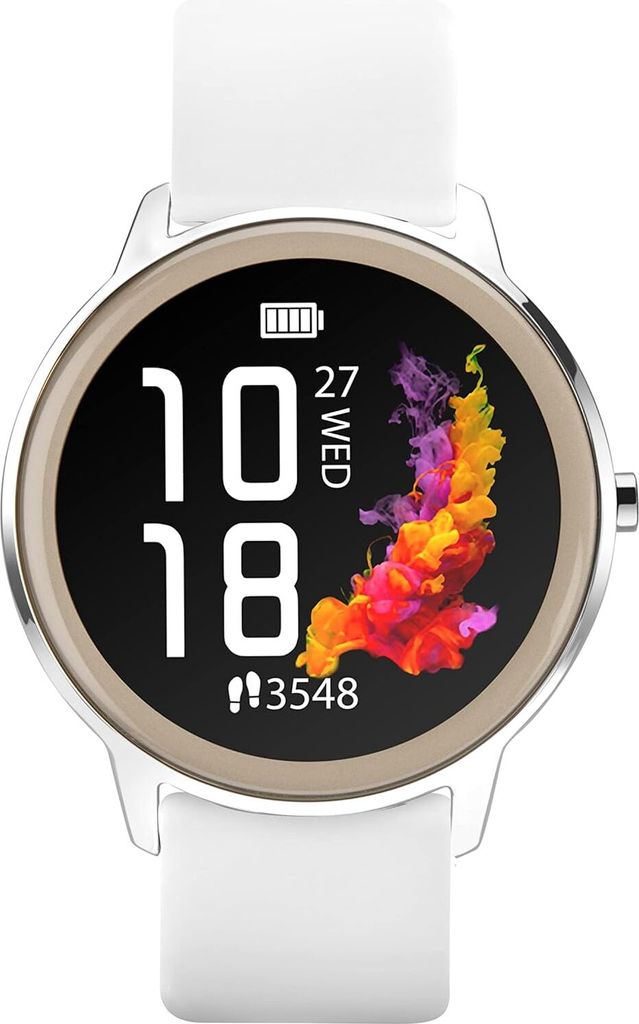 Sekonda Damen Smartwatch 42mm mit Herzfrequenz- & Schlafmonitor, Fitness, Musik, Wetter, Benachrichtigungen, Silikonarmband