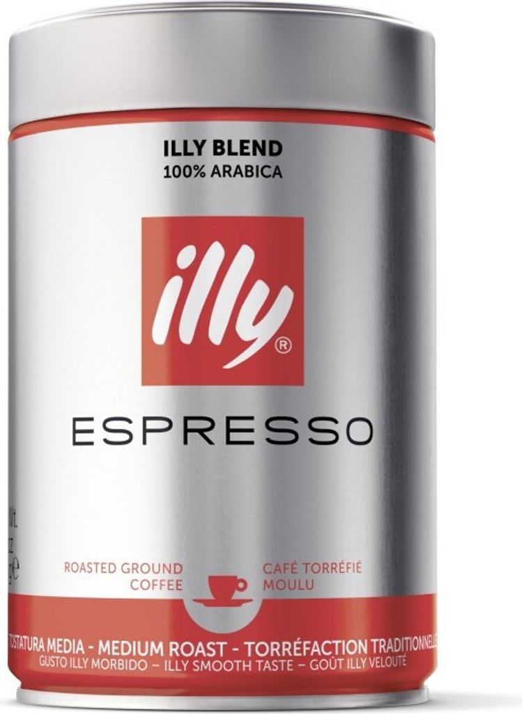 A product shot of an Illy Espresso coffee can.