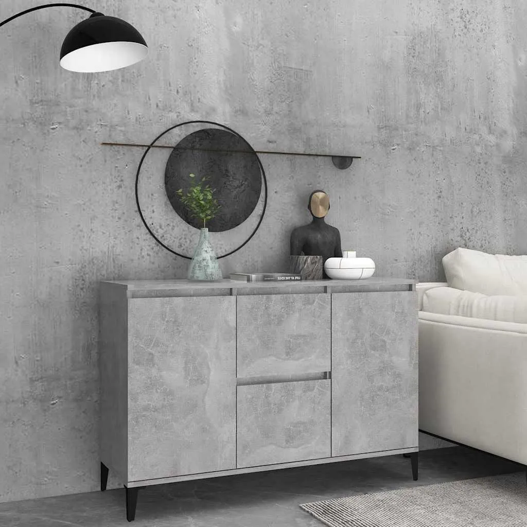 vidaXL Credenza grigio cemento 102x35x70 cm materiale a base di legno