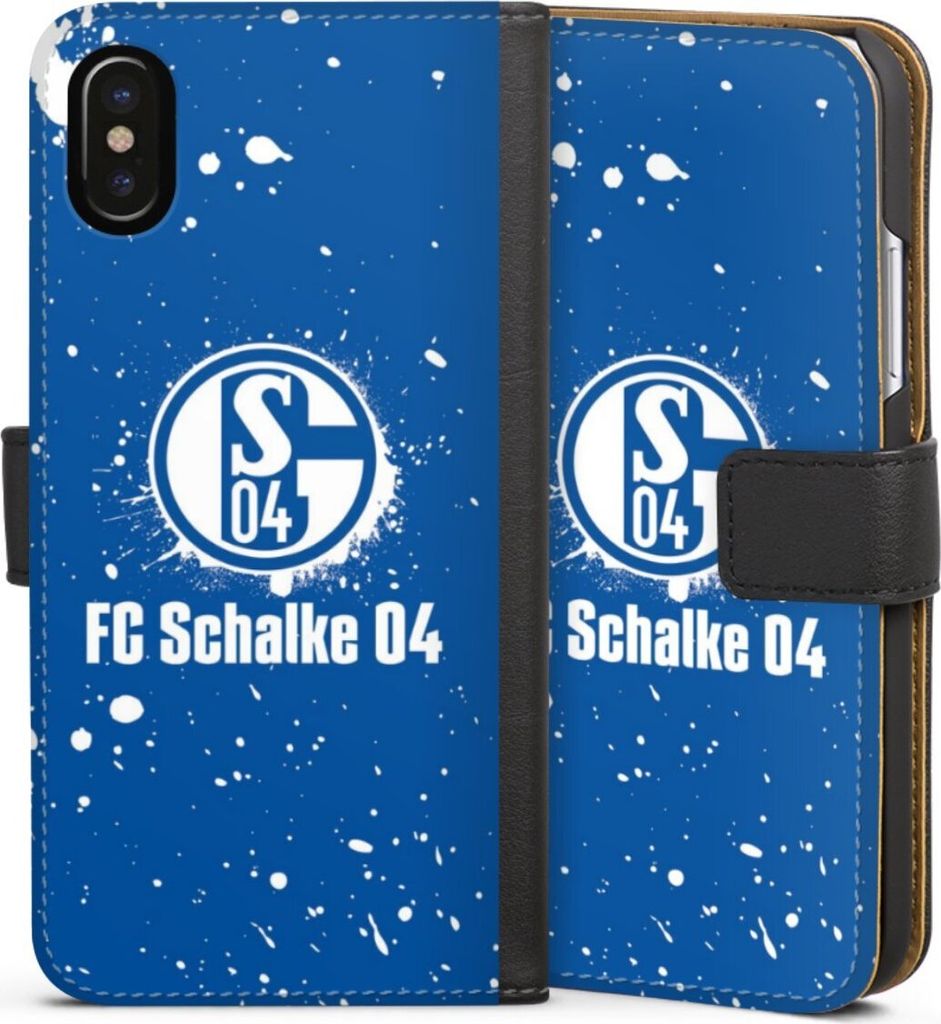 DeinDesign Klapphülle für Apple iPhone X Handytasche Lederhülle Tasche FC Schalke 04 Logo S04