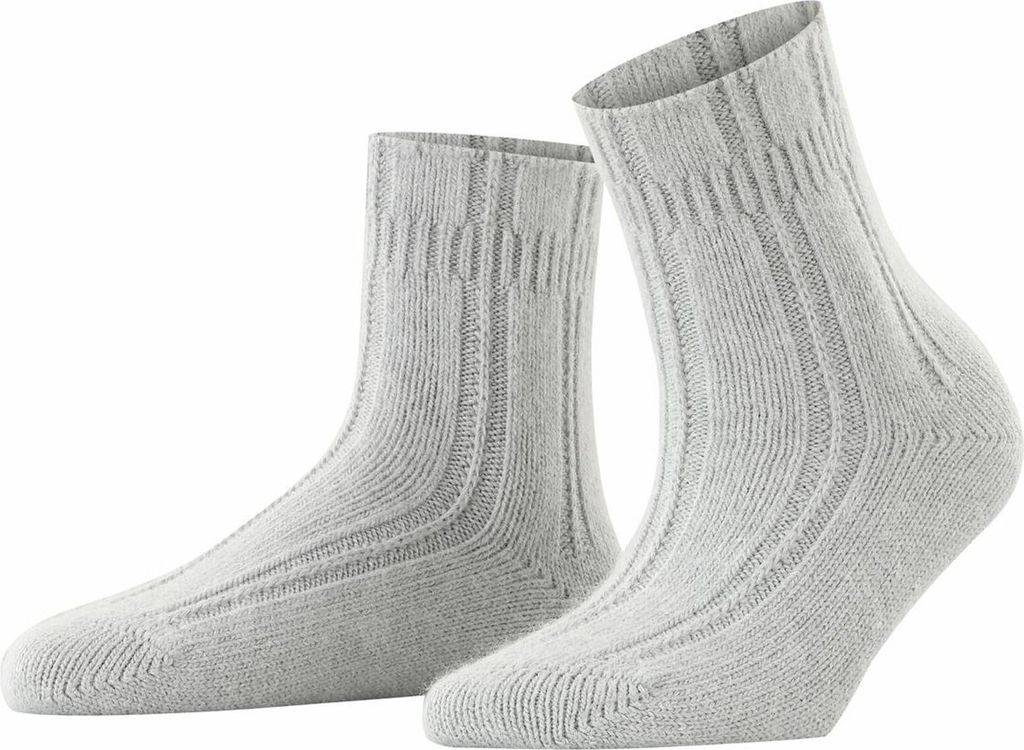 FALKE Damen Socken - Bedsock, Quarter, Angoramischung, uni Hellgrau 35-38