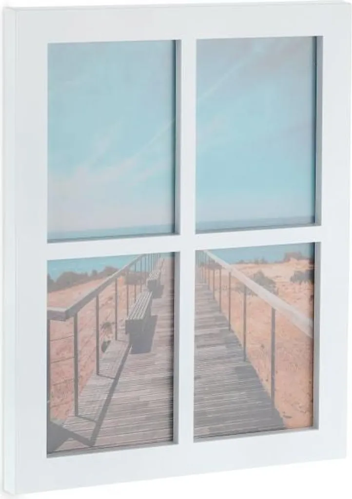 Cadre Photo 4 Photos Design en Bois avec Verre de Protection Haute Qualité