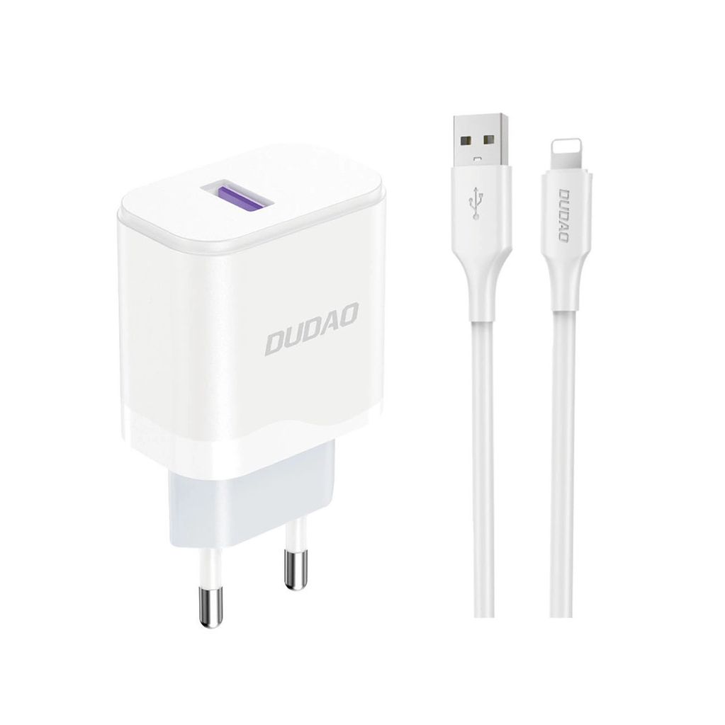 Ładowarka Dudao A20EU sieciowa USB-A 18W - biała + kabel Zdjęcie produktu 