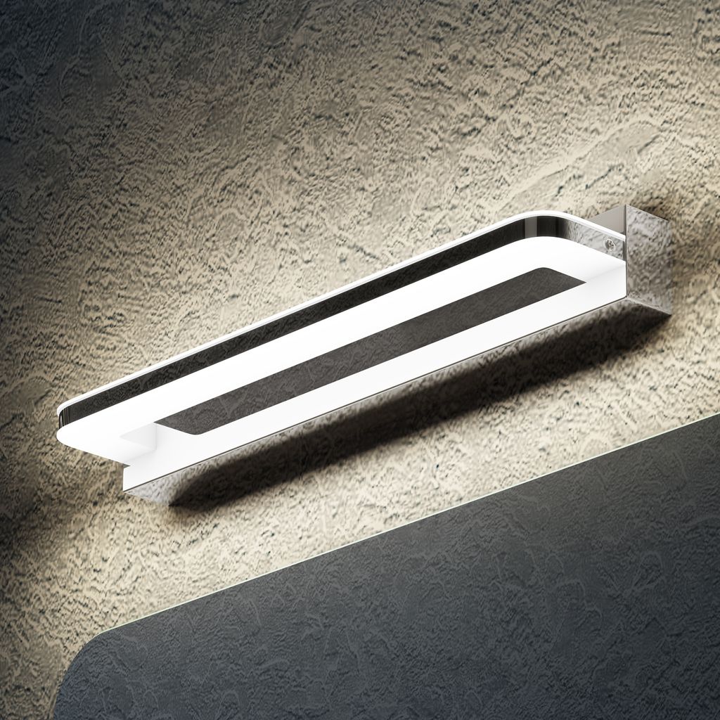 doporro LED Badezimmerleuchte Chrom 40cm - 9W Spiegellampe 4000K (Neutralweiß) - Stylische Wandleuchte für Badbeleuchtung SparkLuxe