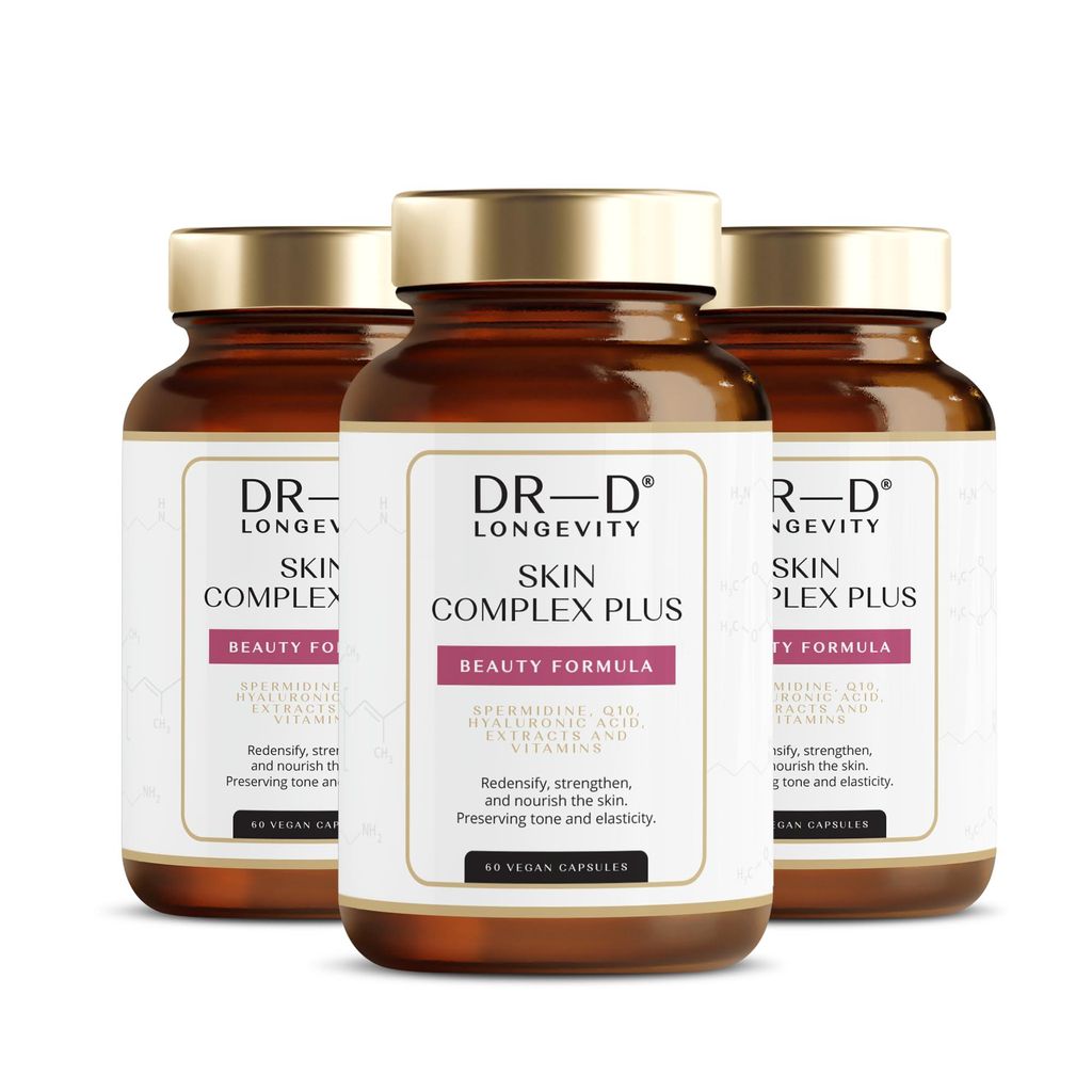 Skin Complex Plus – Hochwertiges Nahrungsergänzungsmittel für jugendliche und strahlende Haut 60 Kapseln 3er Pack | DR-D
