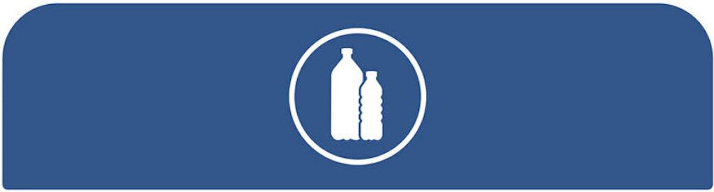 Hinweistafel aus verzinktem Stahl für Rubbermaid Recycling-Station Kunststoff | 125 Liter | Blau