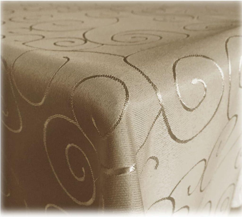 Tischdecke - wasserdicht - Satinornamente. elegante Tischdecke - wasserdicht - 31 Größen und 7 Farben. cappuccino 110x140