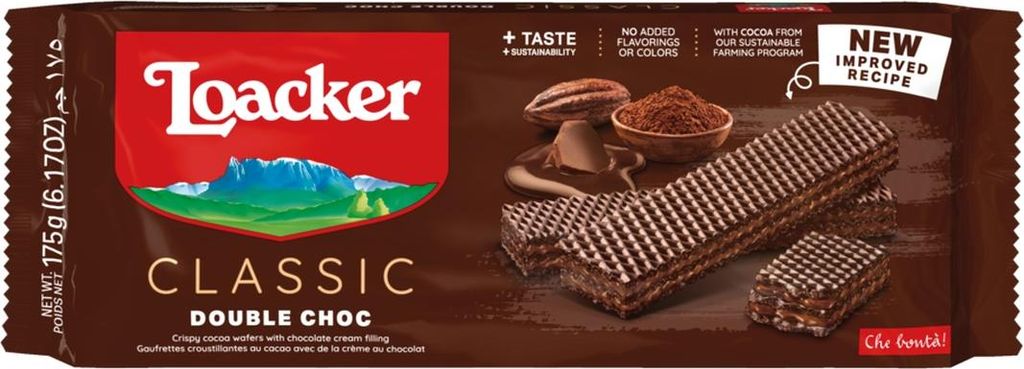 Loacker Classic Double Choc Kakaowaffeln mit Produktbild 