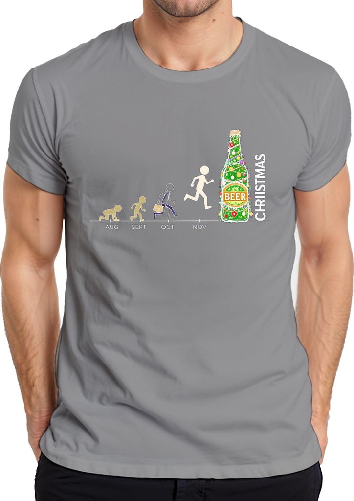 Weihnachten BEER Weihnachtsbier Bier Countdown Weihnachtsbaum Lus Herren T-Shirt, Grau, XL