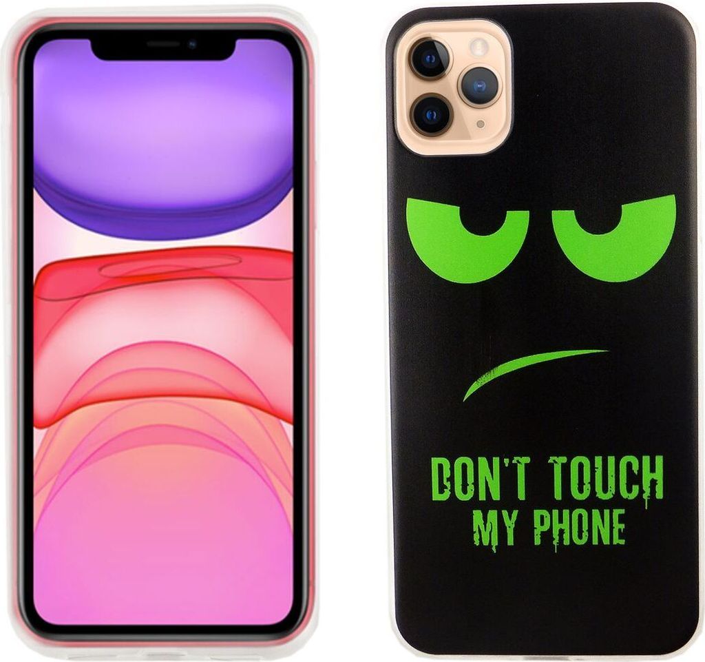 Apple iPhone 11 Pro Max Handy Hülle Schutz-Case Cover Bumper Dont Touch My Phone Grün