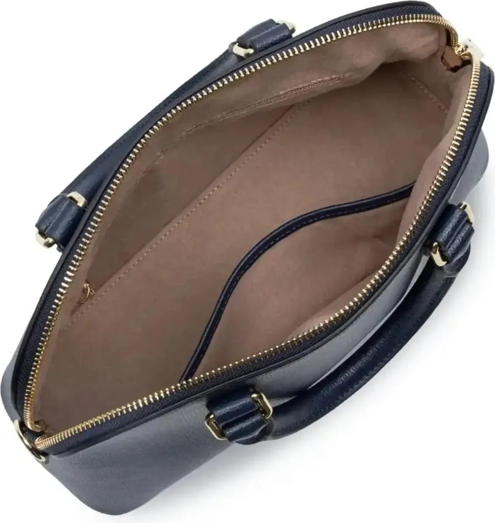 Sac Porté Épaule Lancaster Sierra M Bleu Foncé avec Cuir Texturé - 3