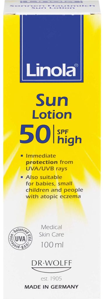 Linola Latte solare per la pelle SPF 50, 100 ml Lozione Immagine del prodotto 