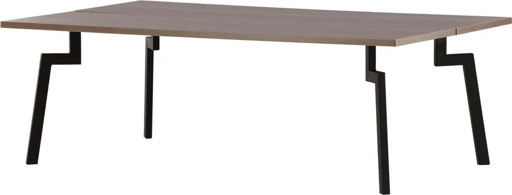 Table basse rectangulaire 70x120cm Bethan en bois de noyer et métal noir